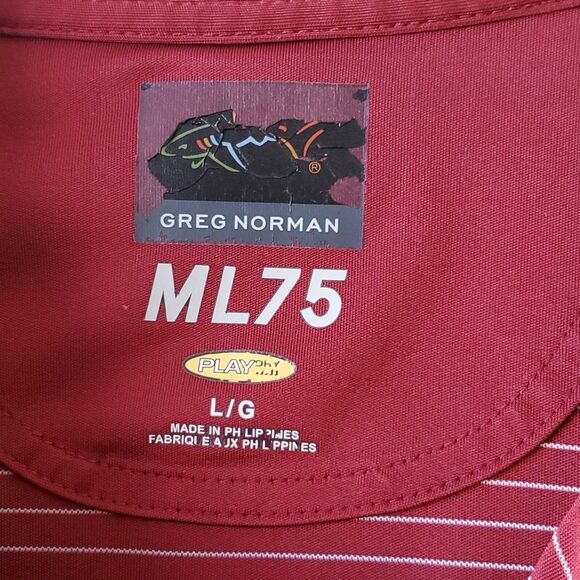 GREG NORMAN GOLF POLO SHIRT CONGRESSIONAL COUNTRY CLUB RUST RED SIZE LARGE - Picture 2 of 6